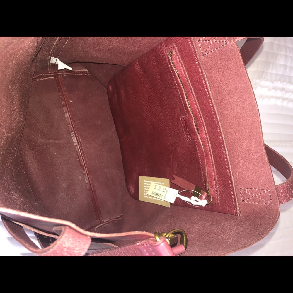 Madewell Burgandy Medium Transport Tote